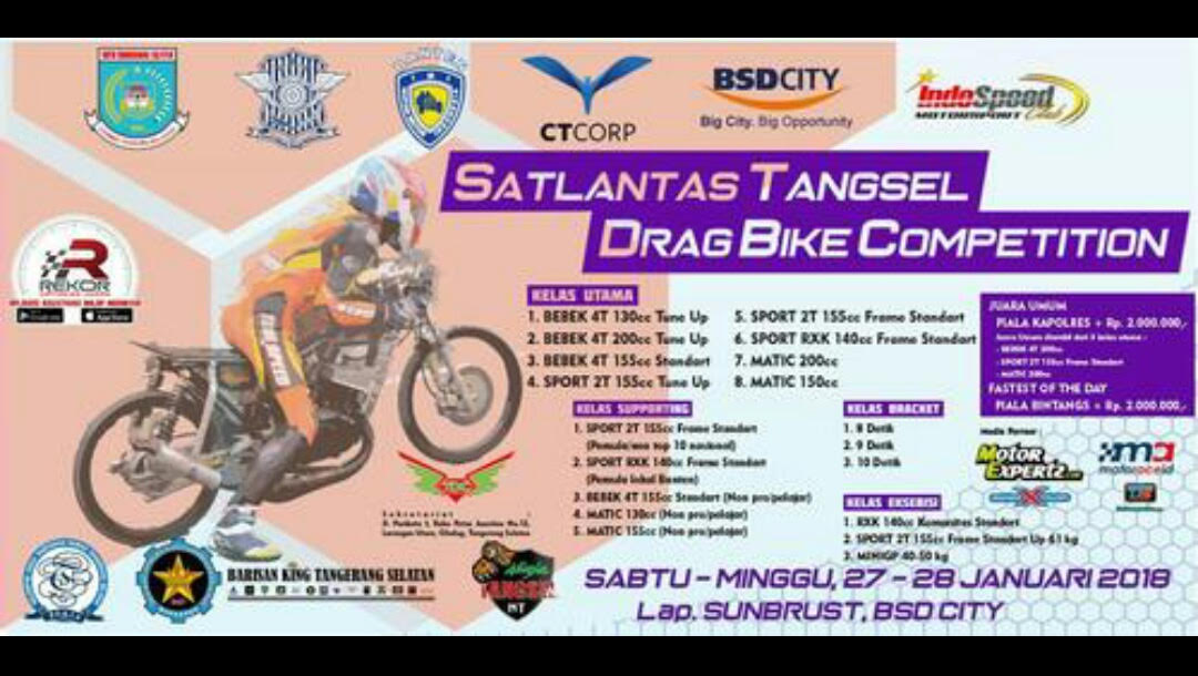 Daftar Satlantas Tangsel Drag Bike Competition Di REKOR 